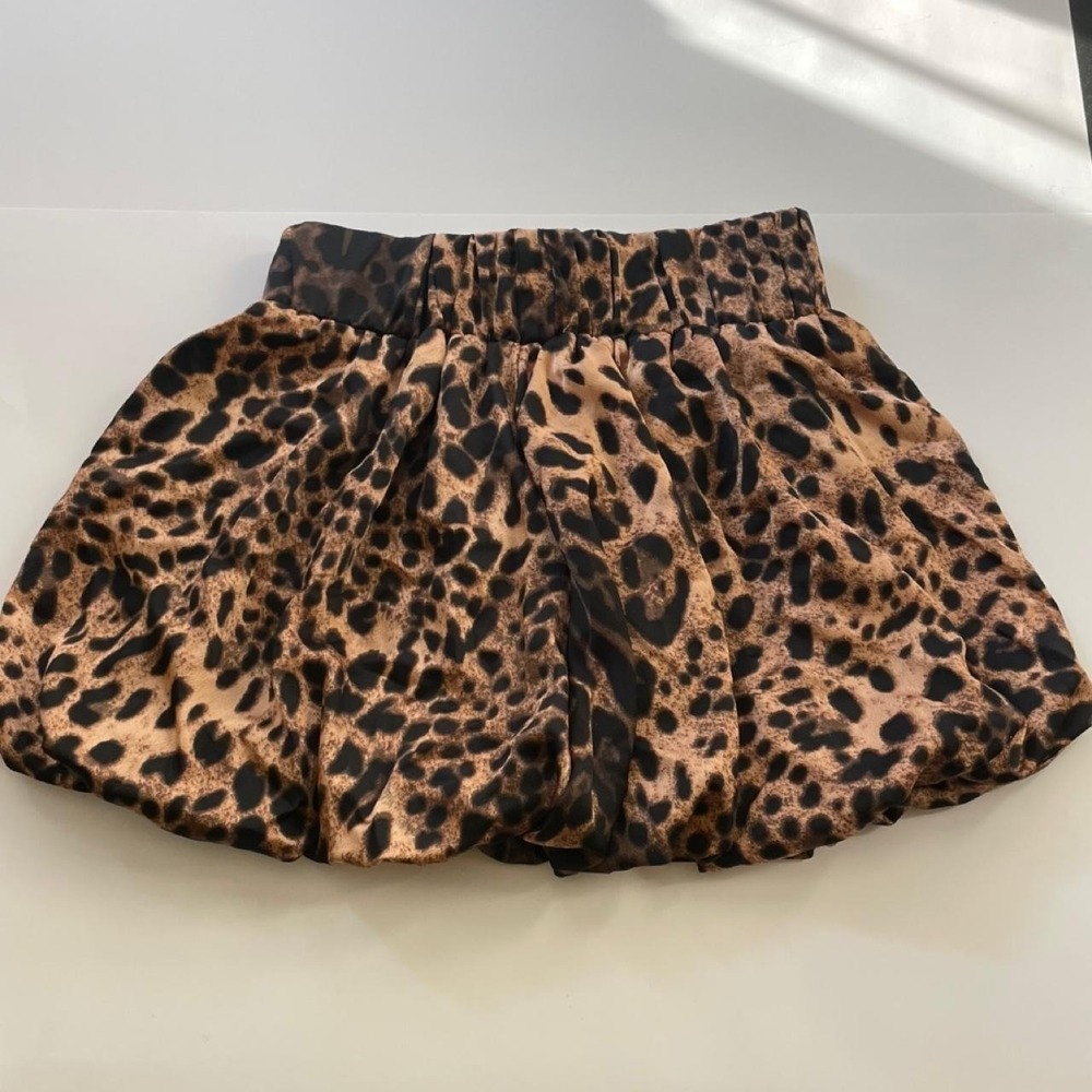 SHEIN leopard print bubble mini skirt Size L